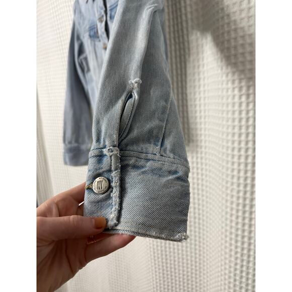 NY Jeans Vintage Light Wash Denim Jacket Sz Med - Picture 4 of 8